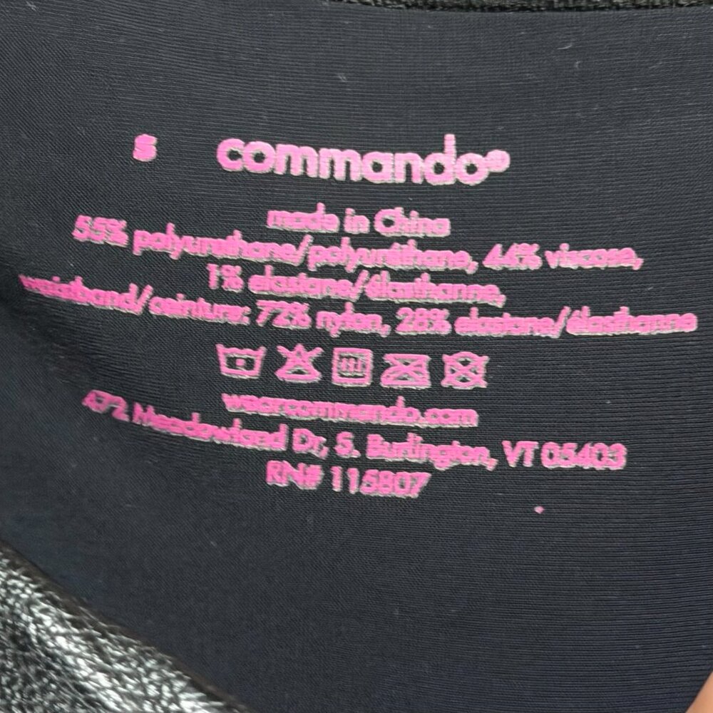 Commando Flare Crop Pull On Pants Women S Black Faux Leather Glossy Vegan Rocker - Picture 11 of 11